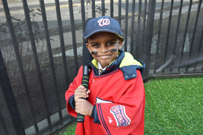 Head Start student at bat