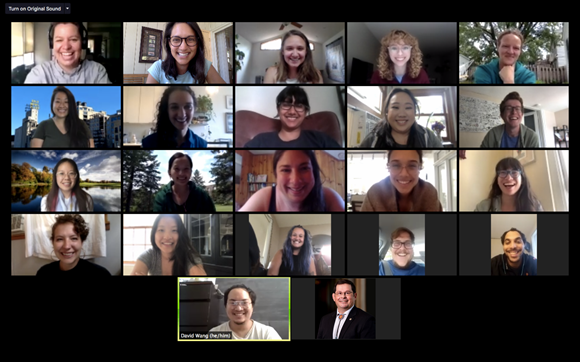 The 2020 Giving Project Cohort and Program Staff on a Zoom call